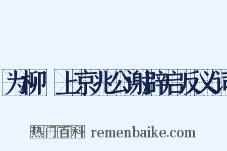 为柳珪上京兆公谢辟启反义词是什么意思的图片
